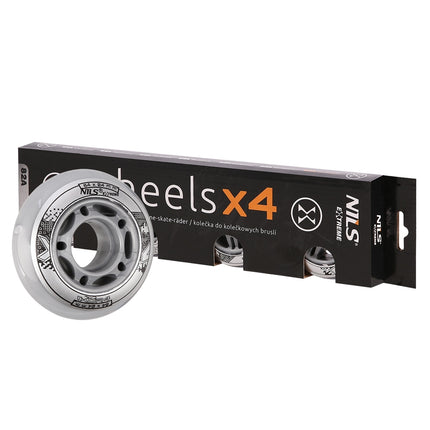 Kolečka na skateboard 64x24mm 82A průhledná, sada 4 ks