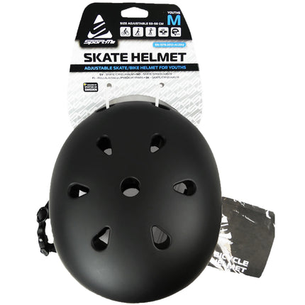 Skatehelm S 53-58cm Schwarz
