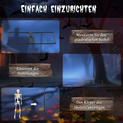 Skelettfigur, Halloween-Deko, 152 cm, soundaktiviert