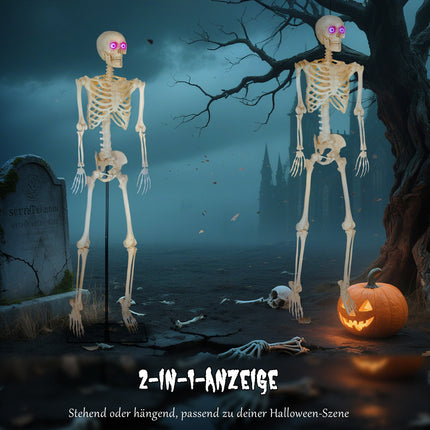 Skelettfigur, Halloween-Deko, 152 cm, soundaktiviert