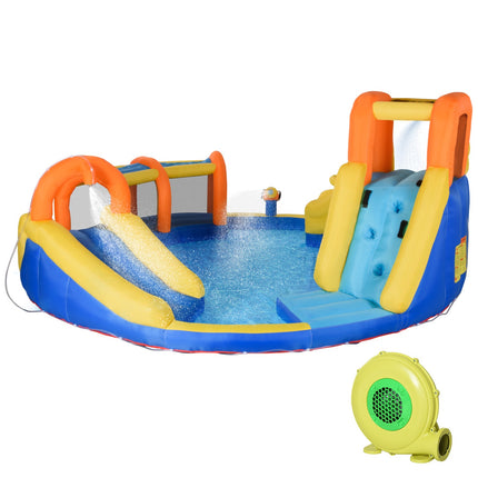 Aufblasbarer Wasserpark mit Rutsche, Tunnel und Kletterwand für Kinder von 3-8 Jahren