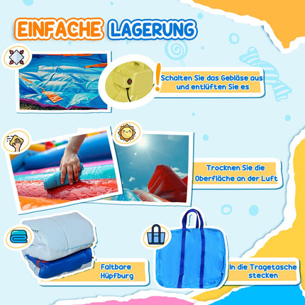 Aufblasbarer Wasserpark mit Rutsche, Tunnel und Kletterwand für Kinder von 3-8 Jahren
