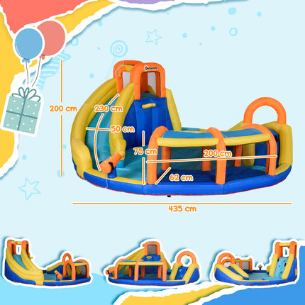 Aufblasbarer Wasserpark mit Rutsche, Tunnel und Kletterwand für Kinder von 3-8 Jahren