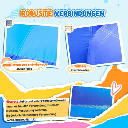 Aufblasbarer Wasserpark mit Rutsche, Tunnel und Kletterwand für Kinder von 3-8 Jahren