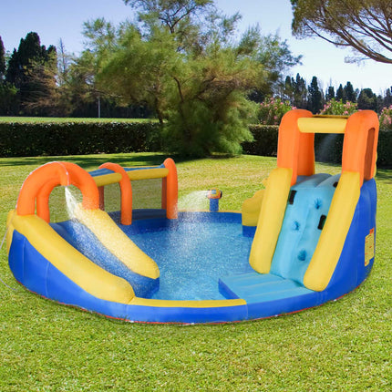 Aufblasbarer Wasserpark mit Rutsche, Tunnel und Kletterwand für Kinder von 3-8 Jahren