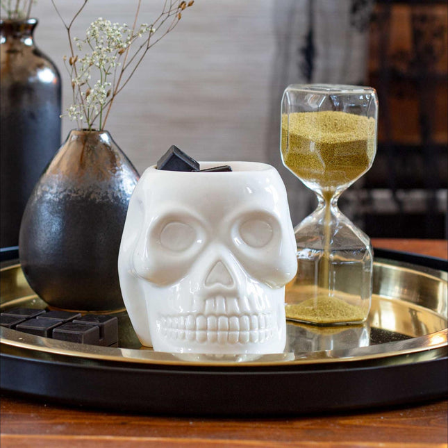Schädel Teelicht Duftlampe, Keramik Aroma Diffusor