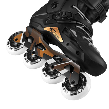 Slalom-Inlineskates, 80mm Rollen, ABEC-9, Größe 39, Schwarz