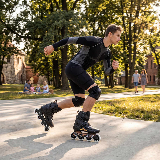 Slalom Inlineskates, Schwarz, Größe 44, 80mm Rollen