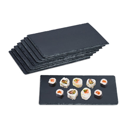 Schiefer-Servierplatten 8er Set, 26x16 cm
