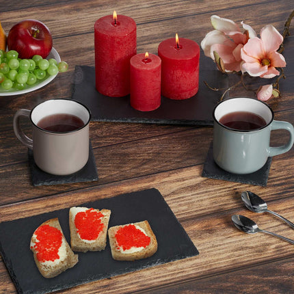 Schiefer-Servierplatten 8er Set, 26x16 cm