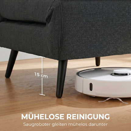 Schlafsessel, 3-in-1 ausklappbar, Leinenoptik, Dunkelgrau