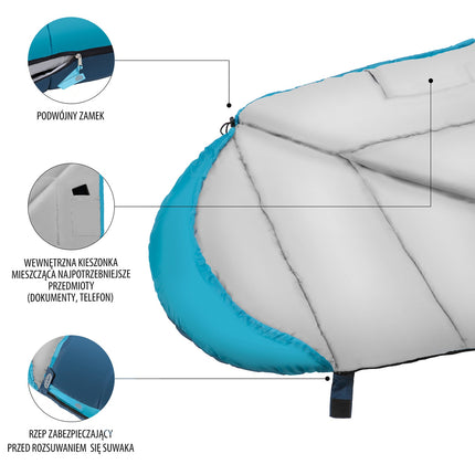 Schlafsack, Grau-Blau, Leichtgewicht, Kompakt