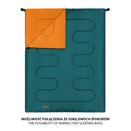 Sleeping Bag, Green-Orange, Lightweight, Compact