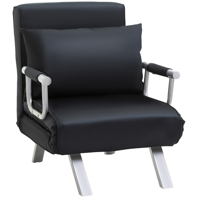 Klappbares Schlafsofa, schwarz - verstellbar, 120 kg Belastbarkeit
