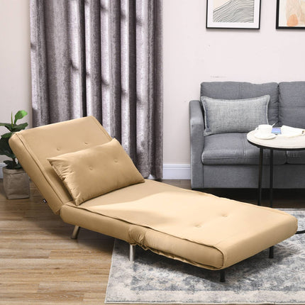 Folding velvet sofa bed, Upholstered Brown 77x88x83cm