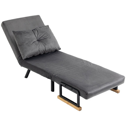Adjustable sleeper, velvet look, dark grey