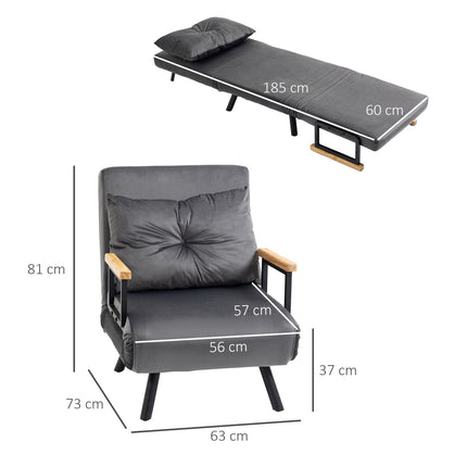Adjustable sleeper, velvet look, dark grey
