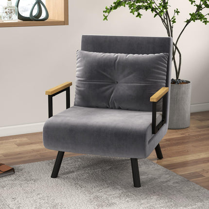 Adjustable sleeper, velvet look, dark grey