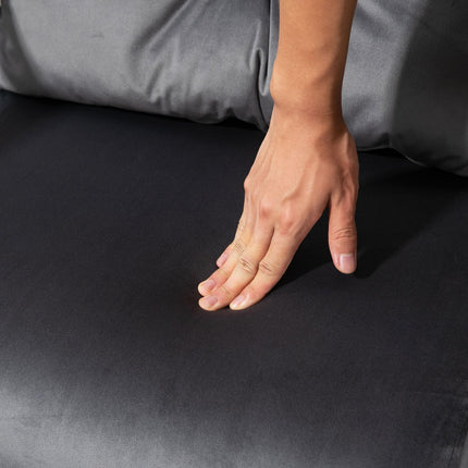 Adjustable sleeper, velvet look, dark grey