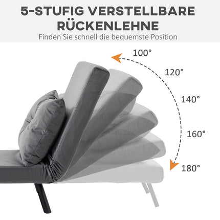 Adjustable sleeper, velvet look, dark grey