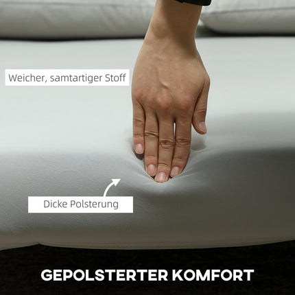 Klappbares Samtsesselbett, verstellbar, 250 kg Tragkraft, grau
