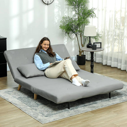 Klappbares Samtsesselbett, verstellbar, 250 kg Tragkraft, grau