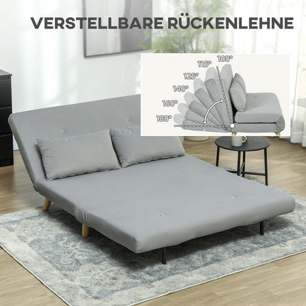 Klappbares Samtsesselbett, verstellbar, 250 kg Tragkraft, grau