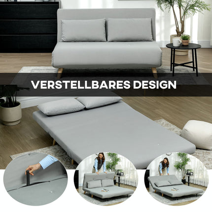 Klappbares Samtsesselbett, verstellbar, 250 kg Tragkraft, grau