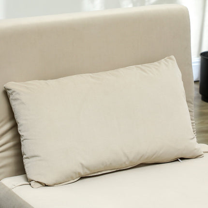 Folding Velvet Look Sleeper Chair with cushions, Beige