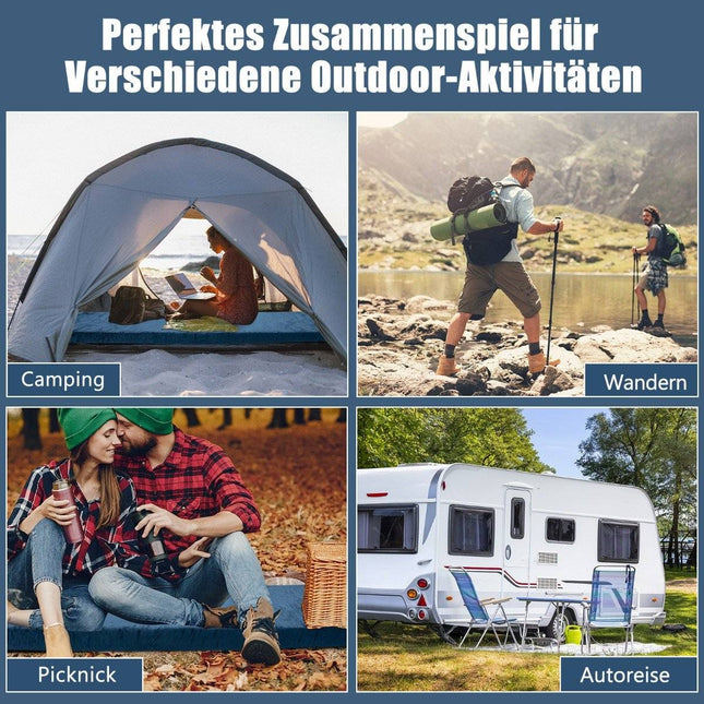 Isomatte Camping Campingmatratze aus Memory Foam 183 x 62,5 x 6,5 cm Blau