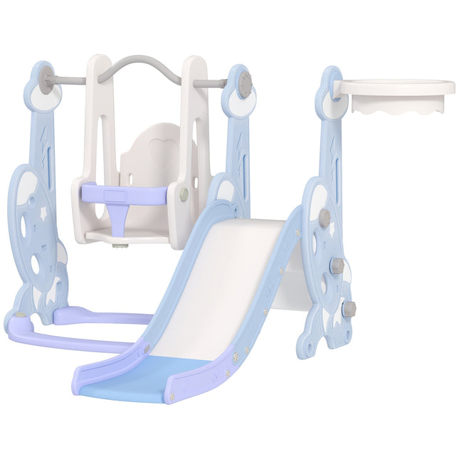 4-in-1-Kinderrutsche mit Schaukel, Bogen und Klettergerüst