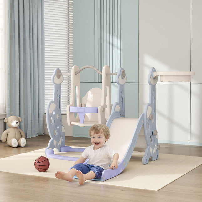 4-in-1-Kinderrutsche mit Schaukel, Bogen und Klettergerüst
