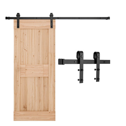 Sliding Barn Door Hardware Kit, 6.6 Ft, 330 Lb, Black