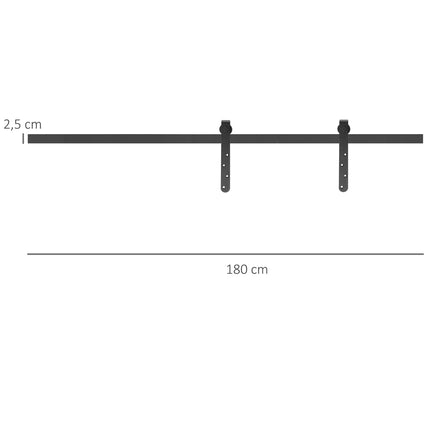 Schiebetürbeschlag-Set, 180 cm, Karbonstahl-Set