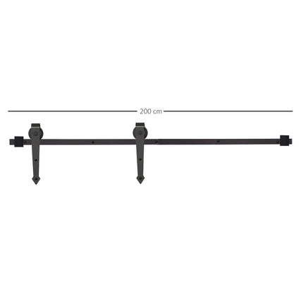 200 cm sliding door set in carbon steel, black