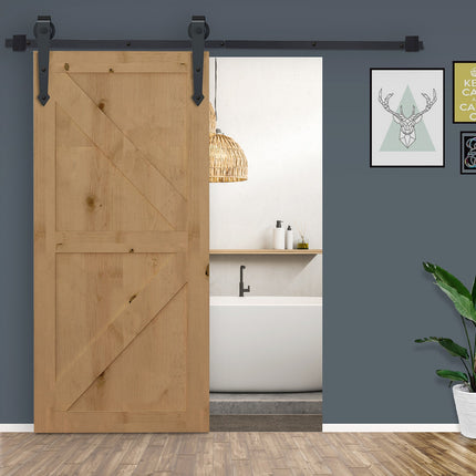 200 cm sliding door set in carbon steel, black