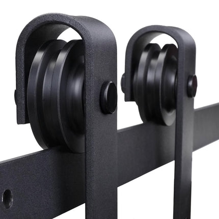 200 cm sliding door set in carbon steel, black