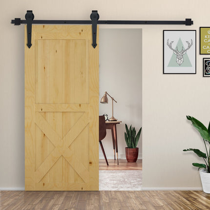 200 cm sliding door set in carbon steel, black