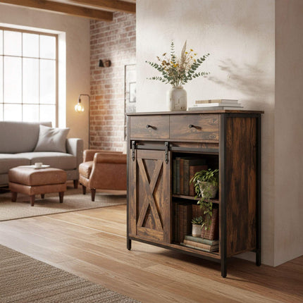 Sliding Door Sideboard – Rustic Design, Space-Saving Storage