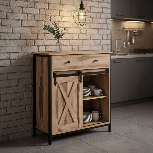 Schiebetüren-Sideboard – Rustikaler, platzsparender Schrank