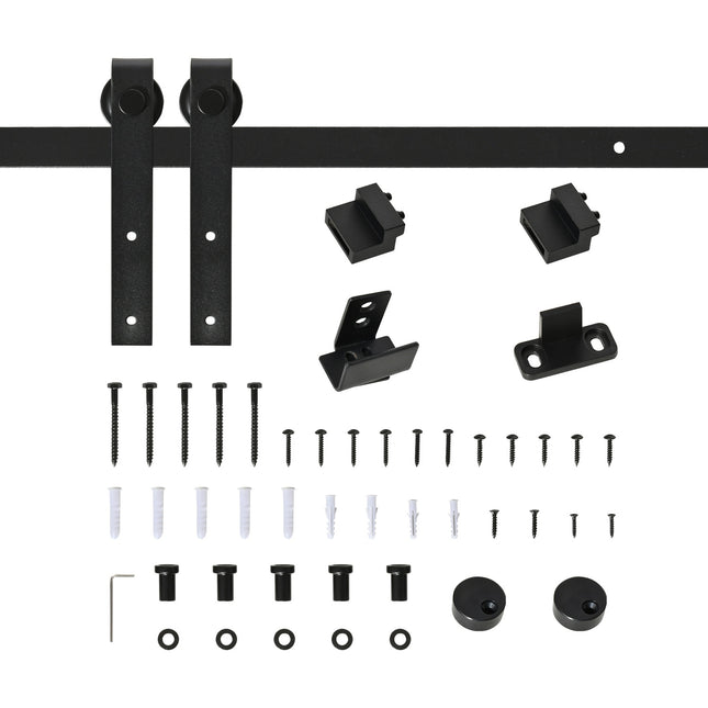 Schiebetürsystem, Karbonstahl, 183 cm, Schwarz