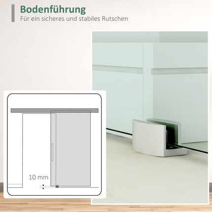 Glasschiebetür mit Satinato-Streifen, Griff - 2050x775 mm