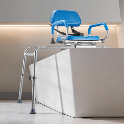 Sliding Shower Chair, 330 lb Swivel Tub Transfer Bench