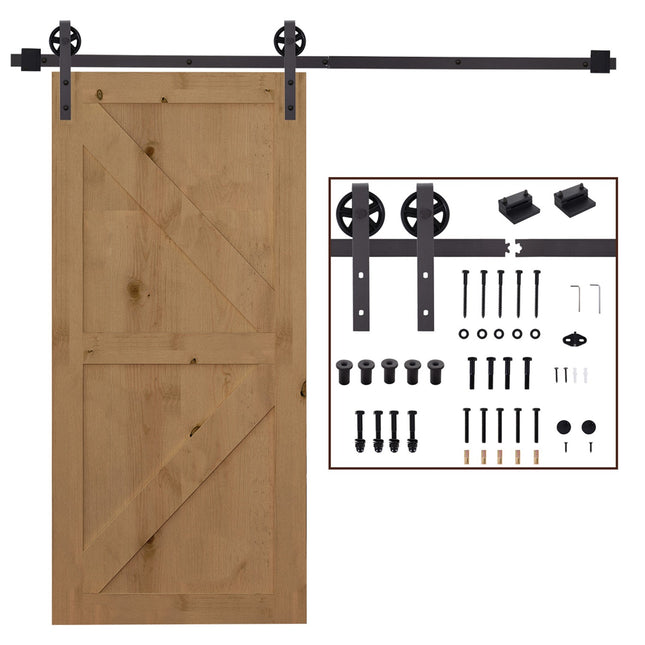 Schiebetürbeschlag-Set, 183 cm, Kohlenstoffstahl, Dunkelbraun