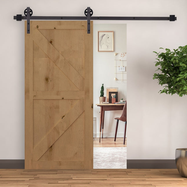 Schiebetürbeschlag-Set, 183 cm, Kohlenstoffstahl, Dunkelbraun