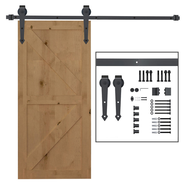 Schiebetürbeschlag-Set, Karbonstahl, 200 cm, braun