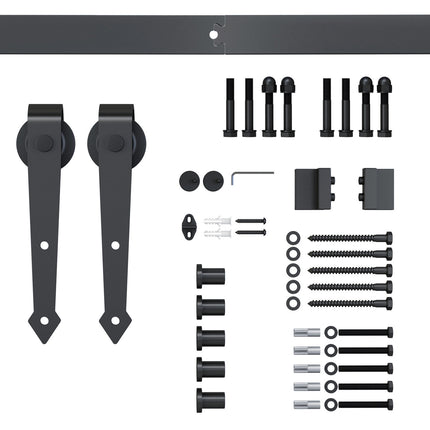 Schiebetürbeschlag-Set, Karbonstahl, 200 cm, braun
