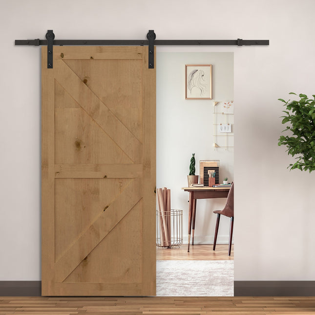 Schiebetürbeschlag-Set - 200cm Karbonstahl Schwarz
