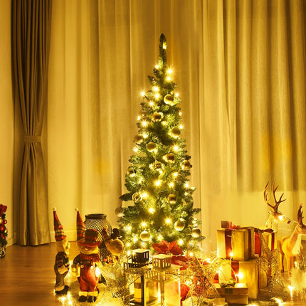 Schlanker künstlicher Weihnachtsbaum 135 cm mit LED-Beleuchtung