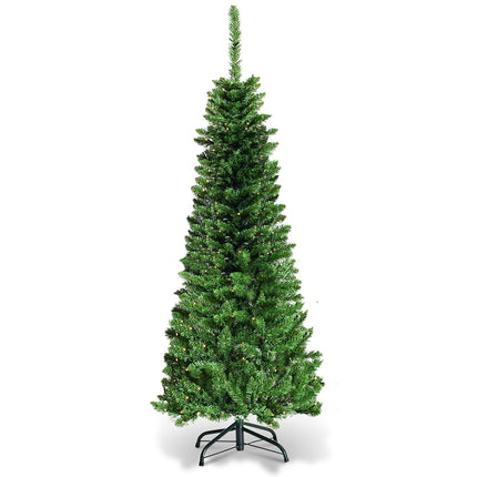Schlanker künstlicher Weihnachtsbaum 135 cm mit LED-Beleuchtung